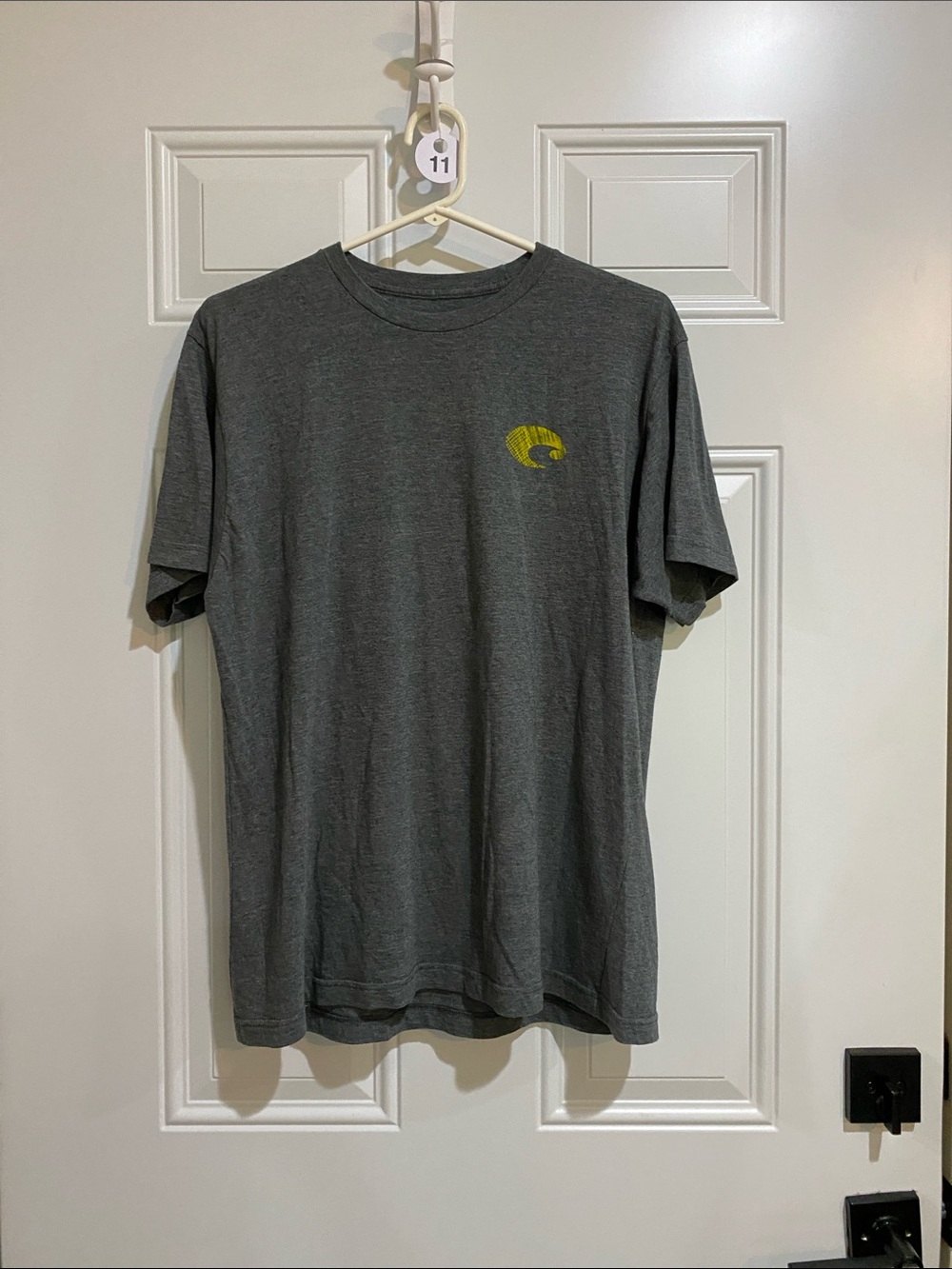 Costa Charcoal Short-Sleeve Tee with Yellow Chest Logo